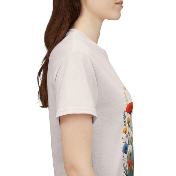 Wildflowers, Graphic T-Shirts for Women, Floral Shirt, Womens Short Sleeve, Ladies Graphic Tees #5108TTS