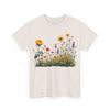 Wildflowers and Yellow Roses, Graphic T-Shirts for Women, Floral Shirt, Womens Short Sleeve, Ladies Graphic Tees #5028TTS
