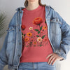 Wildflowers and Orange Roses, Graphic T-Shirts for Women, Floral Shirt, Womens Short Sleeve, Ladies Graphic Tees #5043TTS