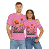 Wildflowers and Orange Roses, Graphic T-Shirts for Women, Floral Shirt, Womens Short Sleeve, Ladies Graphic Tees #5044TTS