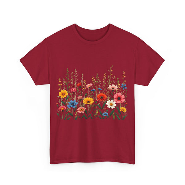 Wildflowers, Graphic T-Shirts for Women, Floral Shirt, Womens Short Sleeve, Ladies Graphic Tees #5113TTS