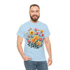 Wildflowers and Pink & Yellow Roses, Graphic T-Shirts for Women, Floral Shirt, Womens Short Sleeve, Ladies Graphic Tees #5139TTS