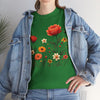 Wildflowers and Orange Roses, Graphic T-Shirts for Women, Floral Shirt, Womens Short Sleeve, Ladies Graphic Tees #5043TTS