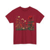 Wildflowers and a Red Rose, Graphic T-Shirts for Women, Floral Shirt, Womens Short Sleeve, Ladies Graphic Tees #5008TTS