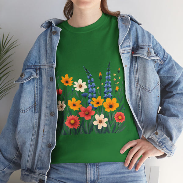 Wildflowers, Graphic T-Shirts for Women, Floral Shirt, Womens Short Sleeve, Ladies Graphic Tees #5111TTS