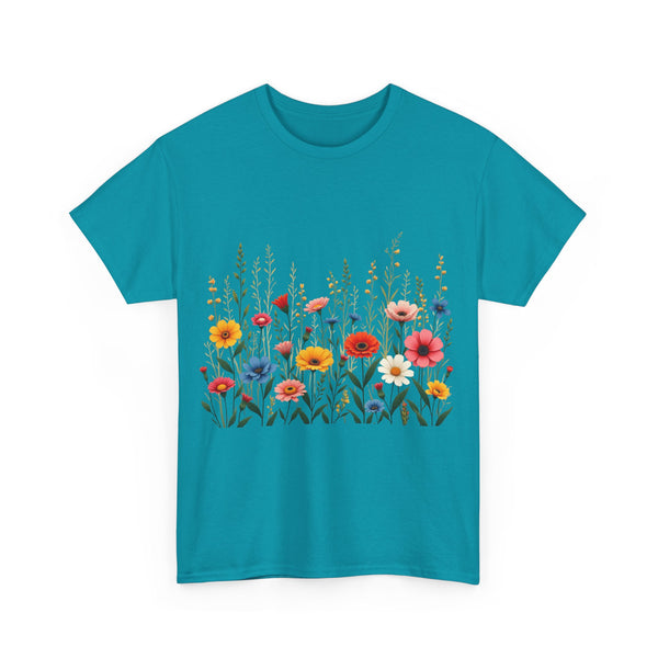 Wildflowers, Graphic T-Shirts for Women, Floral Shirt, Womens Short Sleeve, Ladies Graphic Tees #5113TTS