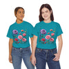 Wildflowers and Pink/Violet Roses, Graphic T-Shirts for Women, Floral Shirt, Womens Short Sleeve, Ladies Graphic Tees #5100TTS