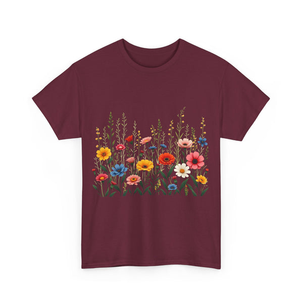 Wildflowers, Graphic T-Shirts for Women, Floral Shirt, Womens Short Sleeve, Ladies Graphic Tees #5113TTS