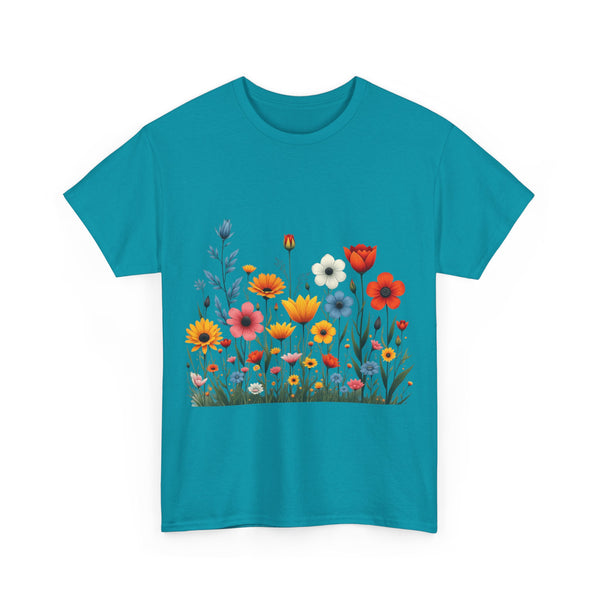 Wildflowers, Graphic T-Shirts for Women, Floral Shirt, Womens Short Sleeve, Ladies Graphic Tees #5115TTS