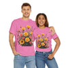 Wildflowers and Pink & Yellow Roses, Graphic T-Shirts for Women, Floral Shirt, Womens Short Sleeve, Ladies Graphic Tees #5141TTS