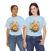 Wildflowers and Yellow Roses, Graphic T-Shirts for Women, Floral Shirt, Womens Short Sleeve, Ladies Graphic Tees #5135TTS