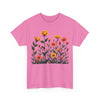 Wildflowers and Yellow Roses, Graphic T-Shirts for Women, Floral Shirt, Womens Short Sleeve, Ladies Graphic Tees #5026TTS