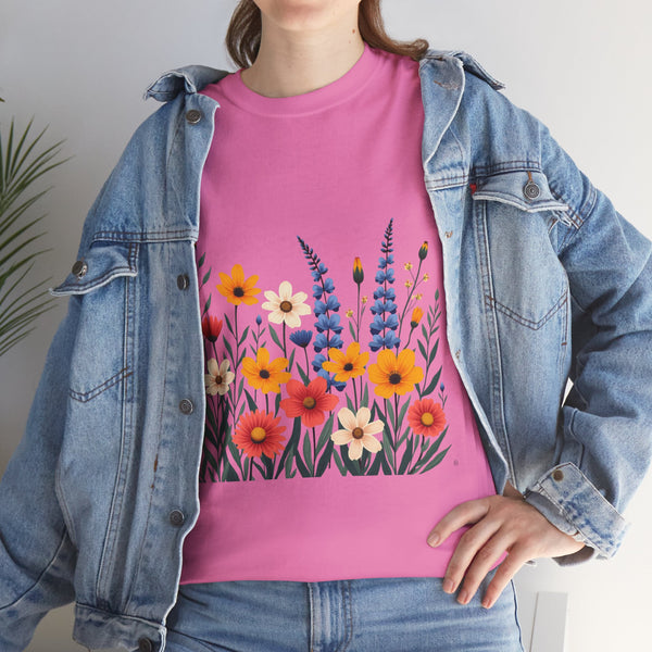 Wildflowers, Graphic T-Shirts for Women, Floral Shirt, Womens Short Sleeve, Ladies Graphic Tees #5111TTS