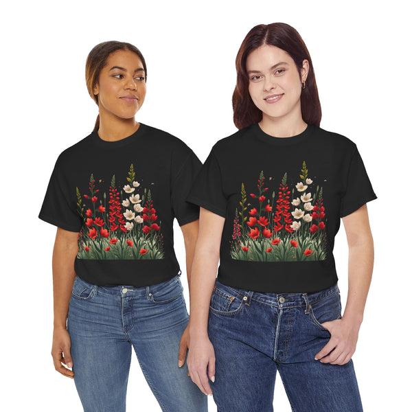 Wildflowers, Graphic T-Shirts for Women, Floral Shirt, Womens Short Sleeve, Ladies Graphic Tees #5122TTS