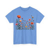 Wildflowers and Orange Roses, Graphic T-Shirts for Women, Floral Shirt, Womens Short Sleeve, Ladies Graphic Tees #5042TTS