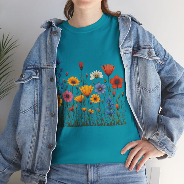 Wildflowers, Graphic T-Shirts for Women, Floral Shirt, Womens Short Sleeve, Ladies Graphic Tees #5116TTS