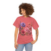 Wildflowers and Pink/Violet Roses, Graphic T-Shirts for Women, Floral Shirt, Womens Short Sleeve, Ladies Graphic Tees #5100TTS