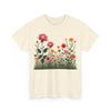 Wildflowers and Pink Roses, Graphic T-Shirts for Women, Floral Shirt, Womens Short Sleeve, Ladies Graphic Tees #5020TTS