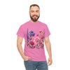 Wildflowers and Pink/Violet Roses, Graphic T-Shirts for Women, Floral Shirt, Womens Short Sleeve, Ladies Graphic Tees #5100TTS