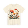 Wildflowers and Orange Roses, Graphic T-Shirts for Women, Floral Shirt, Womens Short Sleeve, Ladies Graphic Tees #5044TTS