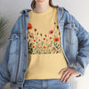 Wildflowers and Orange Roses, Graphic T-Shirts for Women, Floral Shirt, Womens Short Sleeve, Ladies Graphic Tees #5042TTS