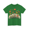 Wildflowers and Orange Roses, Graphic T-Shirts for Women, Floral Shirt, Womens Short Sleeve, Ladies Graphic Tees #5047TTS