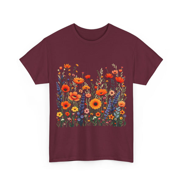 Wildflowers, Graphic T-Shirts for Women, Floral Shirt, Womens Short Sleeve, Ladies Graphic Tees #5105TTS