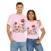 Wildflowers and Orange Roses, Graphic T-Shirts for Women, Floral Shirt, Womens Short Sleeve, Ladies Graphic Tees #5043TTS