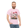Wildflowers and Pink Roses, Graphic T-Shirts for Women, Floral Shirt, Womens Short Sleeve, Ladies Graphic Tees #5013TTS