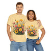 Wildflowers and Pink & Yellow Roses, Graphic T-Shirts for Women, Floral Shirt, Womens Short Sleeve, Ladies Graphic Tees #5141TTS