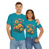 Wildflowers and Pink & Yellow Roses, Graphic T-Shirts for Women, Floral Shirt, Womens Short Sleeve, Ladies Graphic Tees #5139TTS