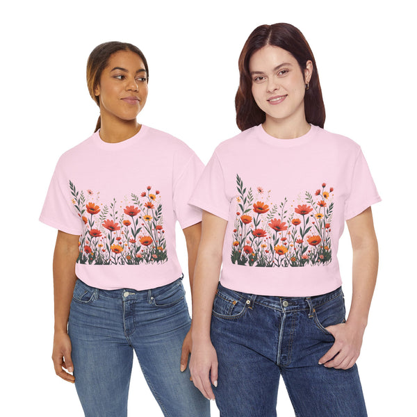 Wildflowers, Graphic T-Shirts for Women, Floral Shirt, Womens Short Sleeve, Ladies Graphic Tees #5102TTS
