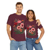 Wildflowers and Pink & Red Roses, Graphic T-Shirts for Women, Floral Shirt, Womens Short Sleeve, Ladies Graphic Tees #5133TTS