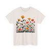 Wildflowers and Yellow Roses, Graphic T-Shirts for Women, Floral Shirt, Womens Short Sleeve, Ladies Graphic Tees #5026TTS