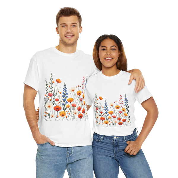 Wildflowers, Graphic T-Shirts for Women, Floral Shirt, Womens Short Sleeve, Ladies Graphic Tees #5110TTS
