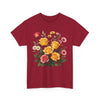 Wildflowers and Pink & Yellow Roses, Graphic T-Shirts for Women, Floral Shirt, Womens Short Sleeve, Ladies Graphic Tees #5137TTS
