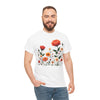 Wildflowers and Orange Roses, Graphic T-Shirts for Women, Floral Shirt, Womens Short Sleeve, Ladies Graphic Tees #5043TTS