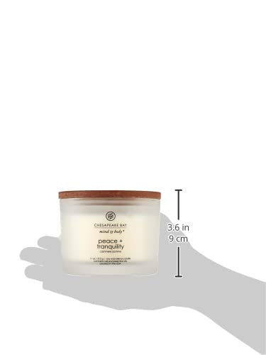 Chesapeake Bay Candle PT40234 Scented Candle, Peace + Tranquility (Cashmere Jasmine), Coffee Table ,11 oz , White, Home Décor