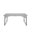 COSCO 4 ft. Fold-in-Half Portable Utility Table, Gray, Indoor/Outdoor, for Crafting, Tailgating, & Camping, Grey