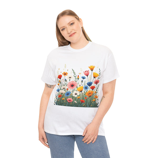 Wildflowers, Graphic T-Shirts for Women, Floral Shirt, Womens Short Sleeve, Ladies Graphic Tees #5108TTS