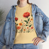 Wildflowers and Orange Roses, Graphic T-Shirts for Women, Floral Shirt, Womens Short Sleeve, Ladies Graphic Tees #5043TTS