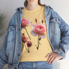 Wildflowers and Pink Roses, Graphic T-Shirts for Women, Floral Shirt, Womens Short Sleeve, Ladies Graphic Tees #5019TTS