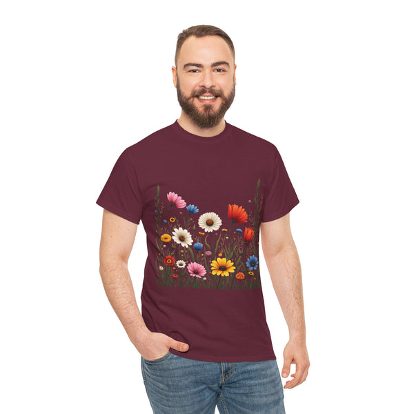 Wildflowers, Graphic T-Shirts for Women, Floral Shirt, Womens Short Sleeve, Ladies Graphic Tees #5109TTS