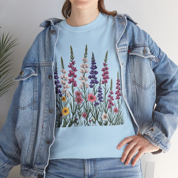 Wildflowers, Graphic T-Shirts for Women, Floral Shirt, Womens Short Sleeve, Ladies Graphic Tees #5124TTS