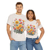 Wildflowers and Pink & Yellow Roses, Graphic T-Shirts for Women, Floral Shirt, Womens Short Sleeve, Ladies Graphic Tees #5139TTS