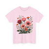 Wildflowers and Pink & Red Roses, Graphic T-Shirts for Women, Floral Shirt, Womens Short Sleeve, Ladies Graphic Tees #5133TTS