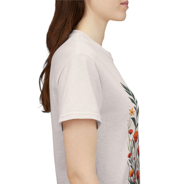 Wildflowers, Graphic T-Shirts for Women, Floral Shirt, Womens Short Sleeve, Ladies Graphic Tees #5102TTS