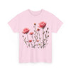 Wildflowers and Pink Roses, Graphic T-Shirts for Women, Floral Shirt, Womens Short Sleeve, Ladies Graphic Tees #5018TTS