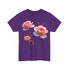 Wildflowers and Pink Roses, Graphic T-Shirts for Women, Floral Shirt, Womens Short Sleeve, Ladies Graphic Tees #5019TTS