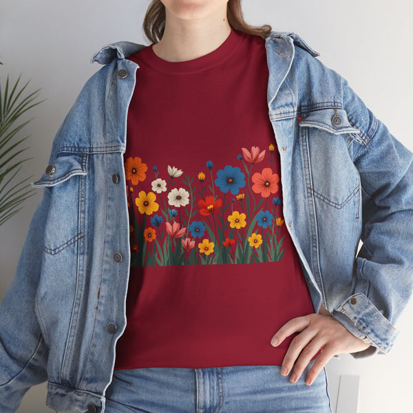 Wildflowers, Graphic T-Shirts for Women, Floral Shirt, Womens Short Sleeve, Ladies Graphic Tees #5112TTS